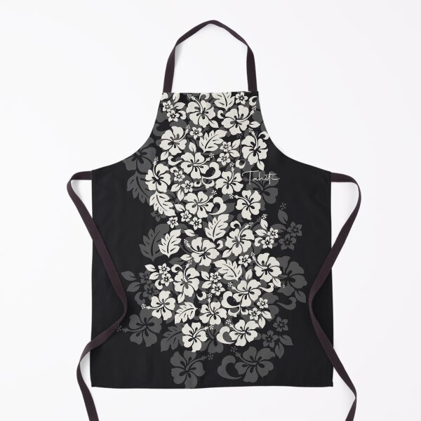 Item preview, Tifaifai Hibiscus – Black Hawaiian Floral Print designed and sold by CreaTahiti.