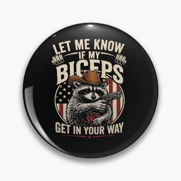 Item preview, Let Me Know If My Biceps Get in Your Way Gym Funny Raccoon designed and sold by BornBorn.