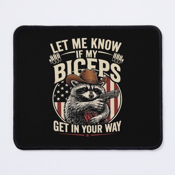 Item preview, Let Me Know If My Biceps Get in Your Way Gym Funny Raccoon designed and sold by BornBorn.