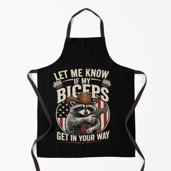 Item preview, Let Me Know If My Biceps Get in Your Way Gym Funny Raccoon designed and sold by BornBorn.