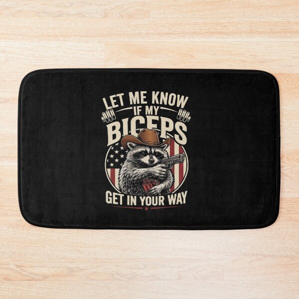 Item preview, Let Me Know If My Biceps Get in Your Way Gym Funny Raccoon designed and sold by BornBorn.