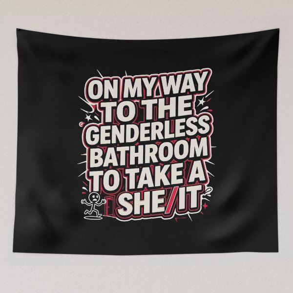 Item preview, On My Way to The Genderless Bathroom to Take a She/It Clever Pun Humor designed and sold by Redgiant87x.