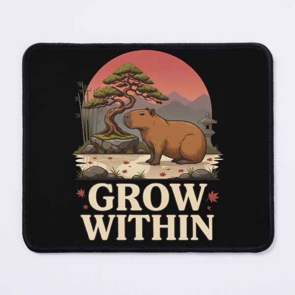Item preview, Grow Within Capybara – Vintage Zen Bonsai Nature Design designed and sold by No Excuses Supply.