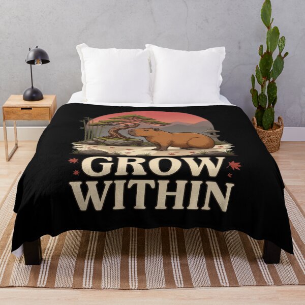 Item preview, Grow Within Capybara – Vintage Zen Bonsai Nature Design designed and sold by No Excuses Supply.