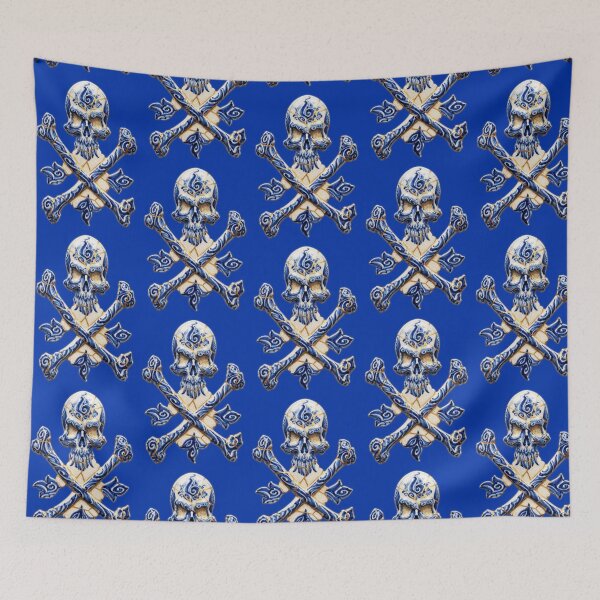 Item preview, Skull Kintsugi Gzhel Ceramic Art exo designed and sold by JFOdesign.
