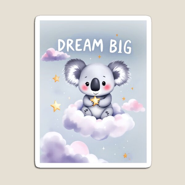 Item preview, Dream Big Cute Koala - Sleepy Cloud Nursery Art & Kids Affirmation designed and sold by By Nayla.