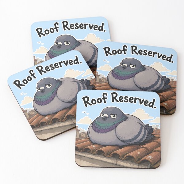 Item preview, Roof Reserved Funny Pigeon Sticker – Grumpy Rooftop Bird designed and sold by SimplePoDesign.