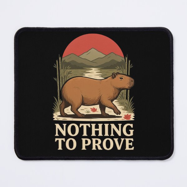 Item preview, Nothing to Prove Capybara – Vintage Stoic Nature Design designed and sold by No Excuses Supply.
