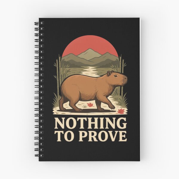 Item preview, Nothing to Prove Capybara – Vintage Stoic Nature Design designed and sold by No Excuses Supply.