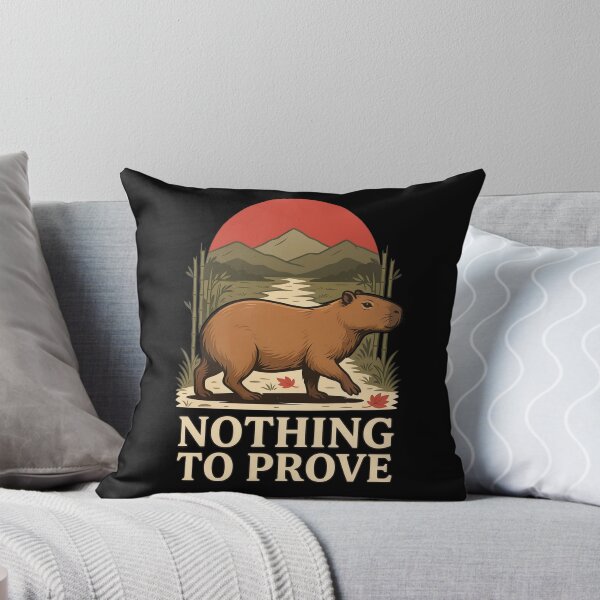 Item preview, Nothing to Prove Capybara – Vintage Stoic Nature Design designed and sold by No Excuses Supply.