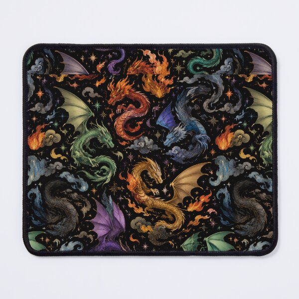 Item preview, Colorful Dragons Celestial Fantasy Fire Elemental Pattern designed and sold by Moizento.