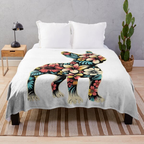 Item preview, Floral French Bulldog Tropical Hibiscus Botanical Art designed and sold by SiarheiYur.