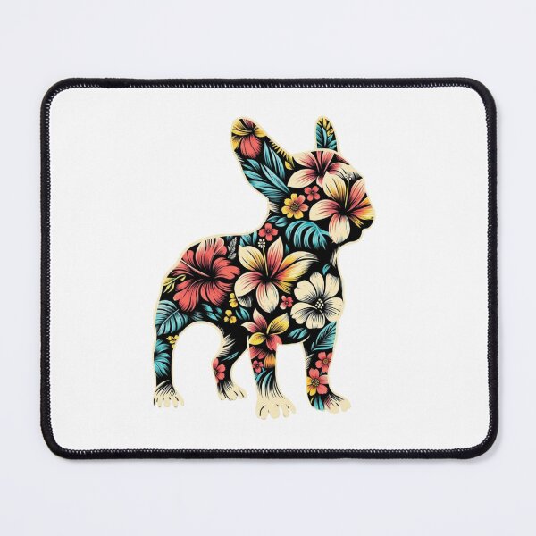 Item preview, Floral French Bulldog Tropical Hibiscus Botanical Art designed and sold by SiarheiYur.