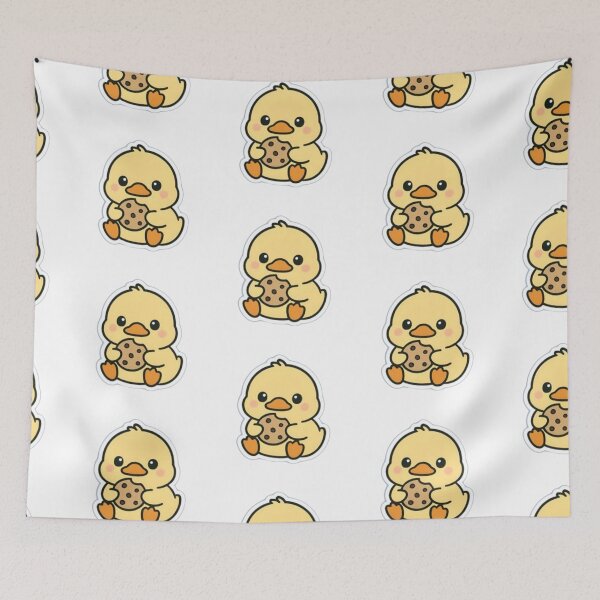 Item preview, Cute Baby Duck Eating Chocolate Chip Cookie Cartoon designed and sold by Jo Graphics.