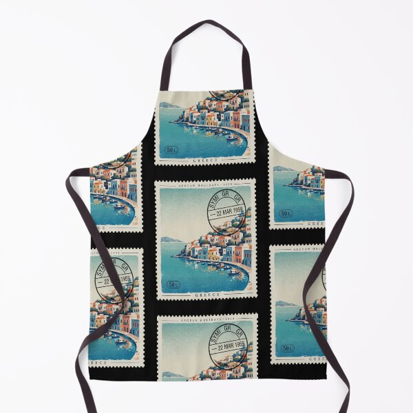 Item preview, Symi Greece Neoclassical Harbor Aegean Postage Stamp Sticker designed and sold by stickercuffs.