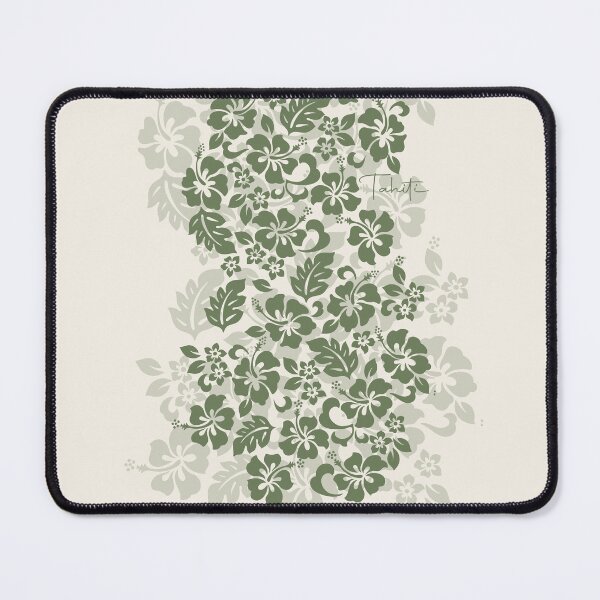 Item preview, Tifaifai Hibiscus – Sage Green Floral Print designed and sold by Tahitifaifai.