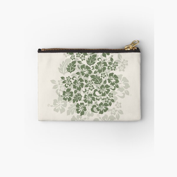 Item preview, Tifaifai Hibiscus – Sage Green Floral Print designed and sold by CreaTahiti.