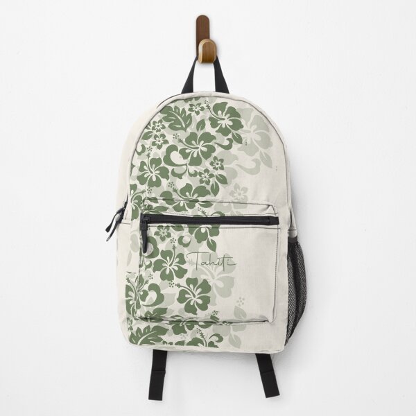 Item preview, Tifaifai Hibiscus – Sage Green Floral Print designed and sold by Tahitifaifai.