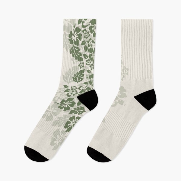 Item preview, Tifaifai Hibiscus – Sage Green Floral Print designed and sold by CreaTahiti.