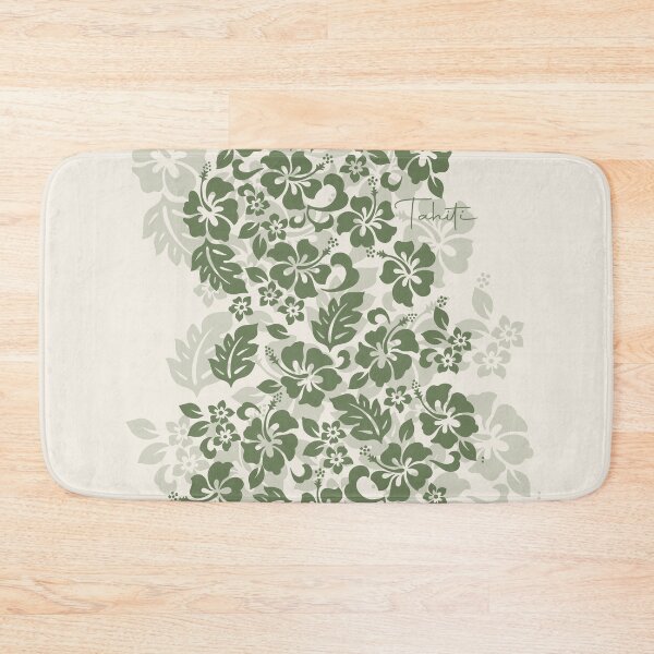 Item preview, Tifaifai Hibiscus – Sage Green Floral Print designed and sold by CreaTahiti.