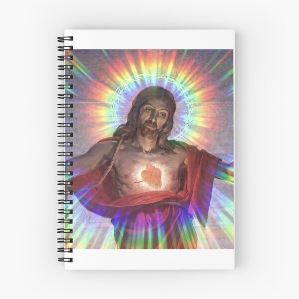 Item preview, Jesus with a rainbow of light shining out designed and sold by JesusQueer.
