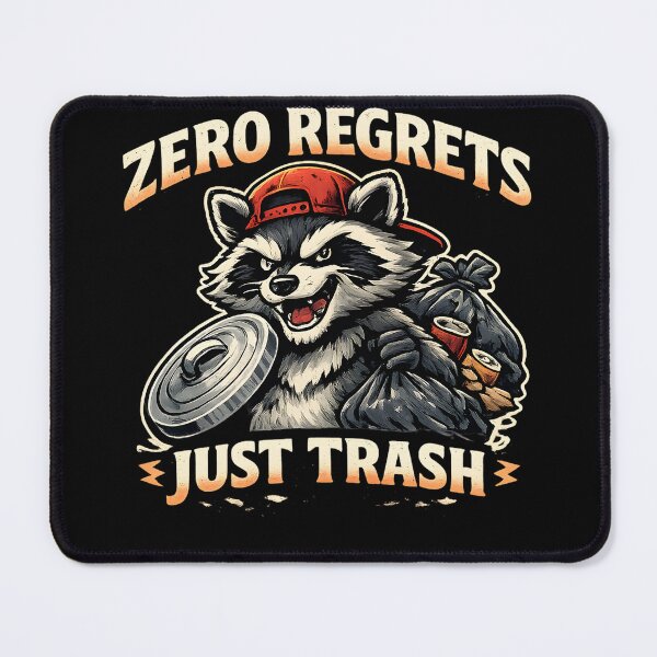Item preview, Zero Regrets Funny Trash Raccoon Design designed and sold by CreativeMindsetLab.