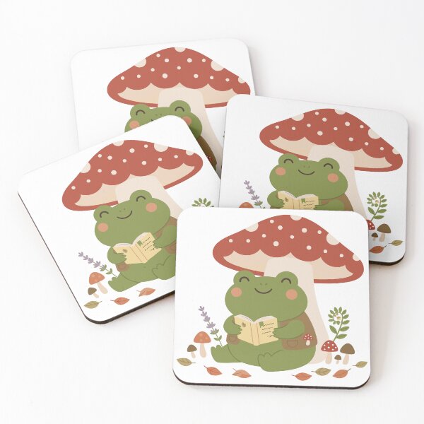 Item preview, Cute Reading Frog Mushroom Sticker | Cottagecore Goblincore Frog designed and sold by diegomenjivar92.