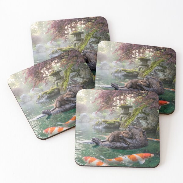 Item preview, Beaver and Her Baby Cuddle in Koi Pond designed and sold by Tridentulus.