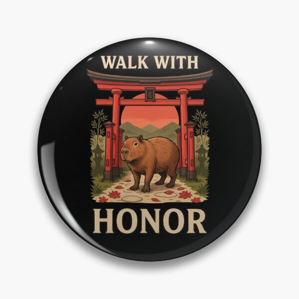 Item preview, Walk With Honor Capybara – Vintage Stoic Zen Design designed and sold by No Excuses Supply.
