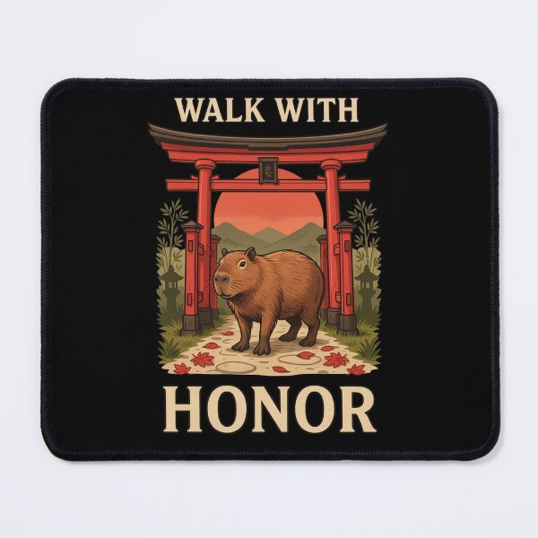 Item preview, Walk With Honor Capybara – Vintage Stoic Zen Design designed and sold by No Excuses Supply.