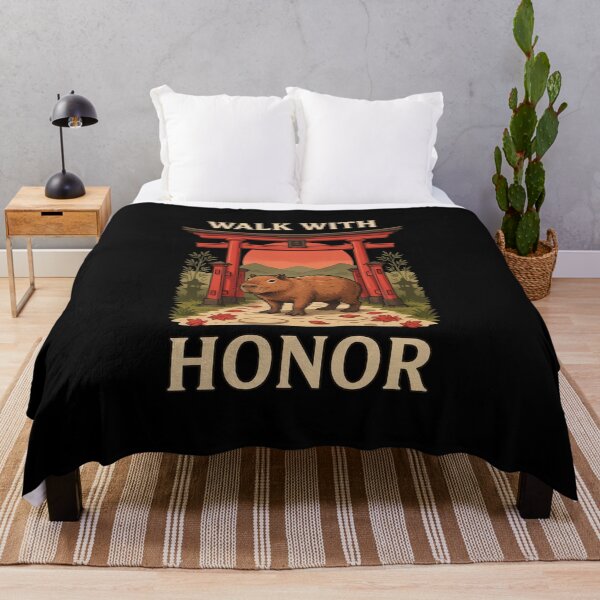 Item preview, Walk With Honor Capybara – Vintage Stoic Zen Design designed and sold by No Excuses Supply.