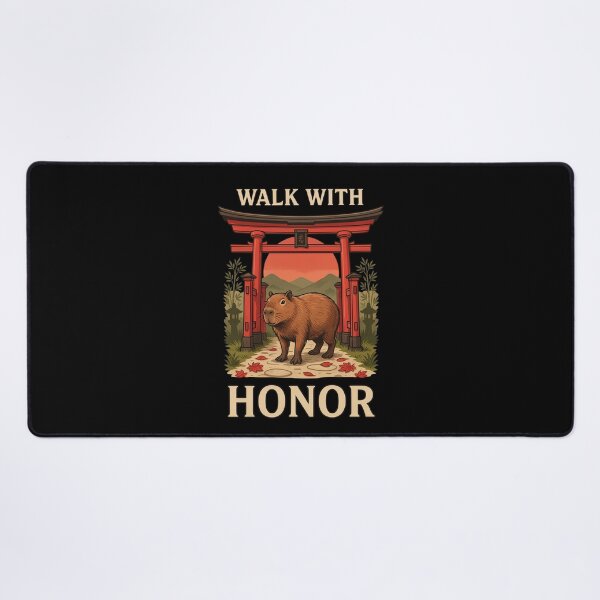 Item preview, Walk With Honor Capybara – Vintage Stoic Zen Design designed and sold by No Excuses Supply.