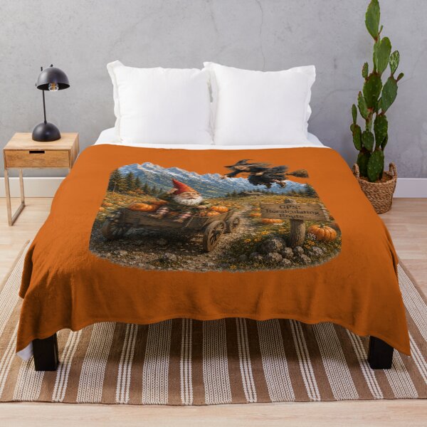 Item preview, Funny Pumpkin Patch Gnome & Witch – GPS: Recalculating Route Halloween Design designed and sold by Alpine-Ink.