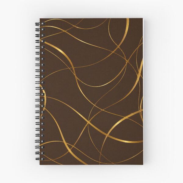Aperçu de l'œuvre Elegant Gold Ribbon Abstract on Dark Brown créée et vendue par Ingorgia Studio.