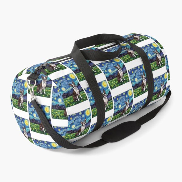 Item preview, Boston Terrier Starry Night Swirling Sky Art designed and sold by SiarheiYur.
