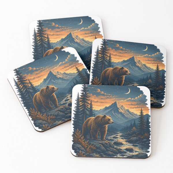 Item preview, Bear Along the Silver River designed and sold by illustraAI.