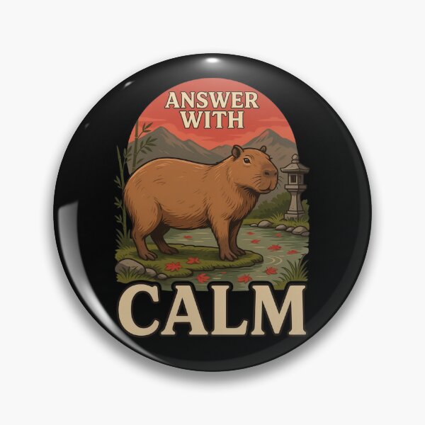Item preview, Answer With Calm Capybara – Vintage Stoic Zen Design designed and sold by No Excuses Supply.