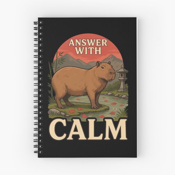 Item preview, Answer With Calm Capybara – Vintage Stoic Zen Design designed and sold by No Excuses Supply.