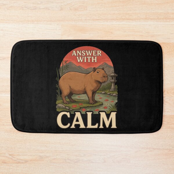Item preview, Answer With Calm Capybara – Vintage Stoic Zen Design designed and sold by No Excuses Supply.