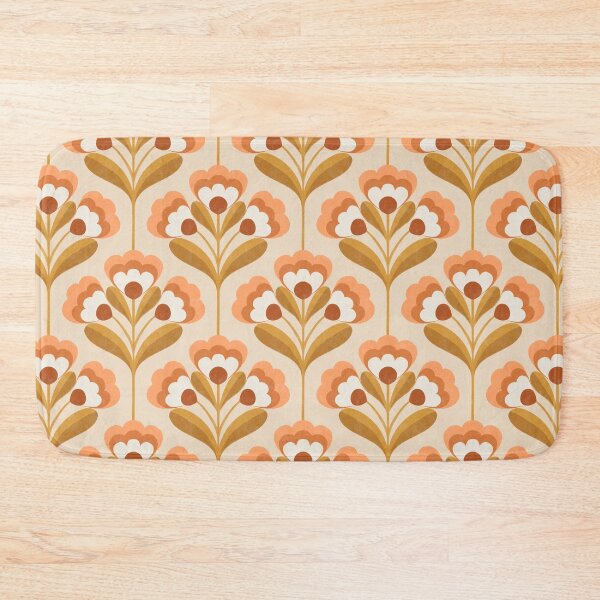 Item preview, Retro 70s Folk Floral Pattern in Cream & Mustard Yellow designed and sold by Illustrated by Nat.