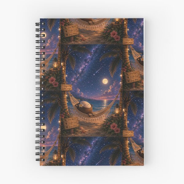 Item preview, Stay a Little Longer | Coconut Stargazer Tropical Night Illustration designed and sold by Genesis-Ink.