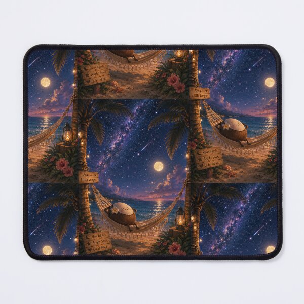 Item preview, Stay a Little Longer | Coconut Stargazer Tropical Night Illustration designed and sold by Genesis-Ink.