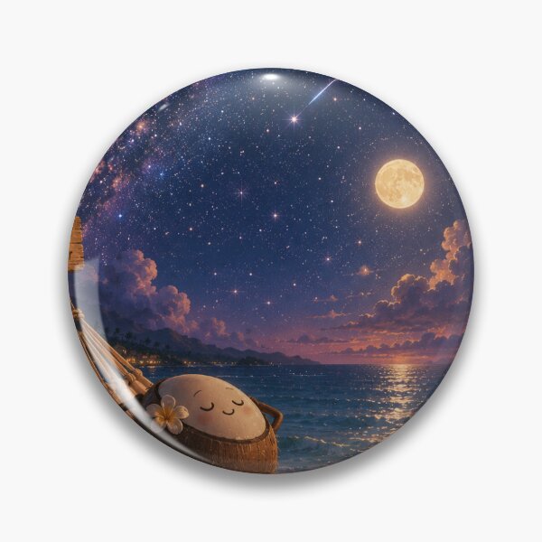 Item preview, Stay a Little Longer | Coconut Stargazer Tropical Night Illustration designed and sold by Genesis-Ink.