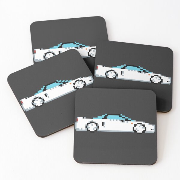 Item preview, Retro 90s JDM White Sports Car Pixel Art designed and sold by OpenTabsDesigns.