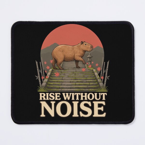 Item preview, Rise Without Noise Capybara – Vintage Stoic Zen Design designed and sold by No Excuses Supply.