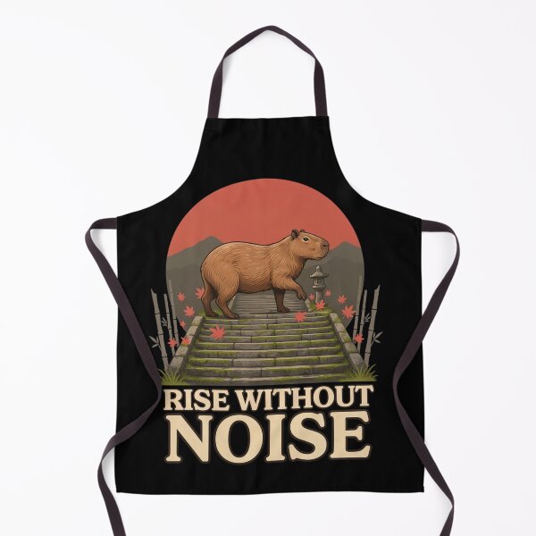 Item preview, Rise Without Noise Capybara – Vintage Stoic Zen Design designed and sold by No Excuses Supply.