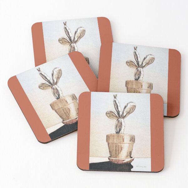 Item preview, Prickly Pear Cactus in Terracotta Pot — Sepia Botanical Illustration for Desert Modern Decor designed and sold by kornkobart.