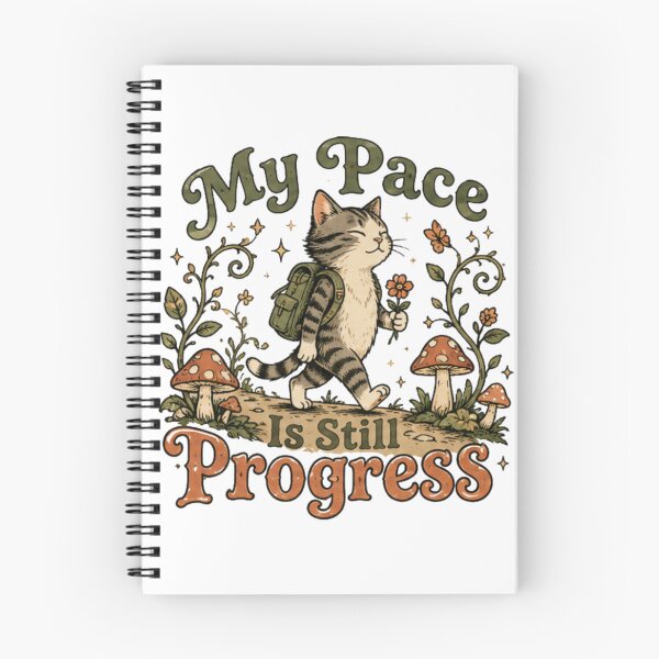 Item preview, My Pace Is Still Progress | Self-Care Cat designed and sold by Spark Cottage.