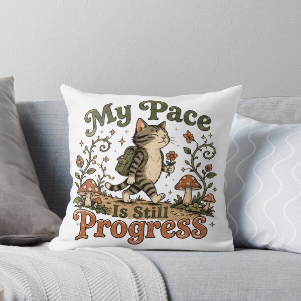 Item preview, My Pace Is Still Progress | Self-Care Cat designed and sold by Spark Cottage.