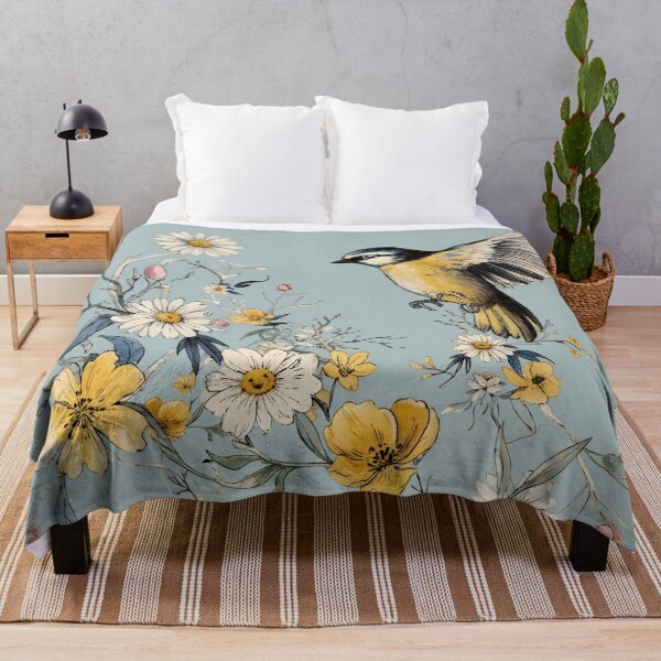 Item preview, Vintage Botanical Bird and Wildflower Aesthetic designed and sold by MAGICKEY2024.
